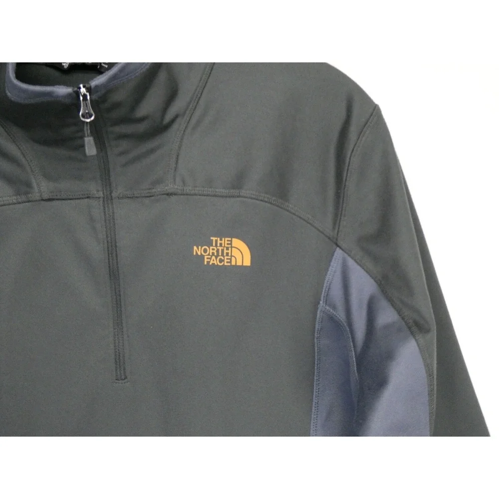 North Face‎ Mens Size Large 1/4 Zip Pullover Sweatshirt Lightweight Grey Logo